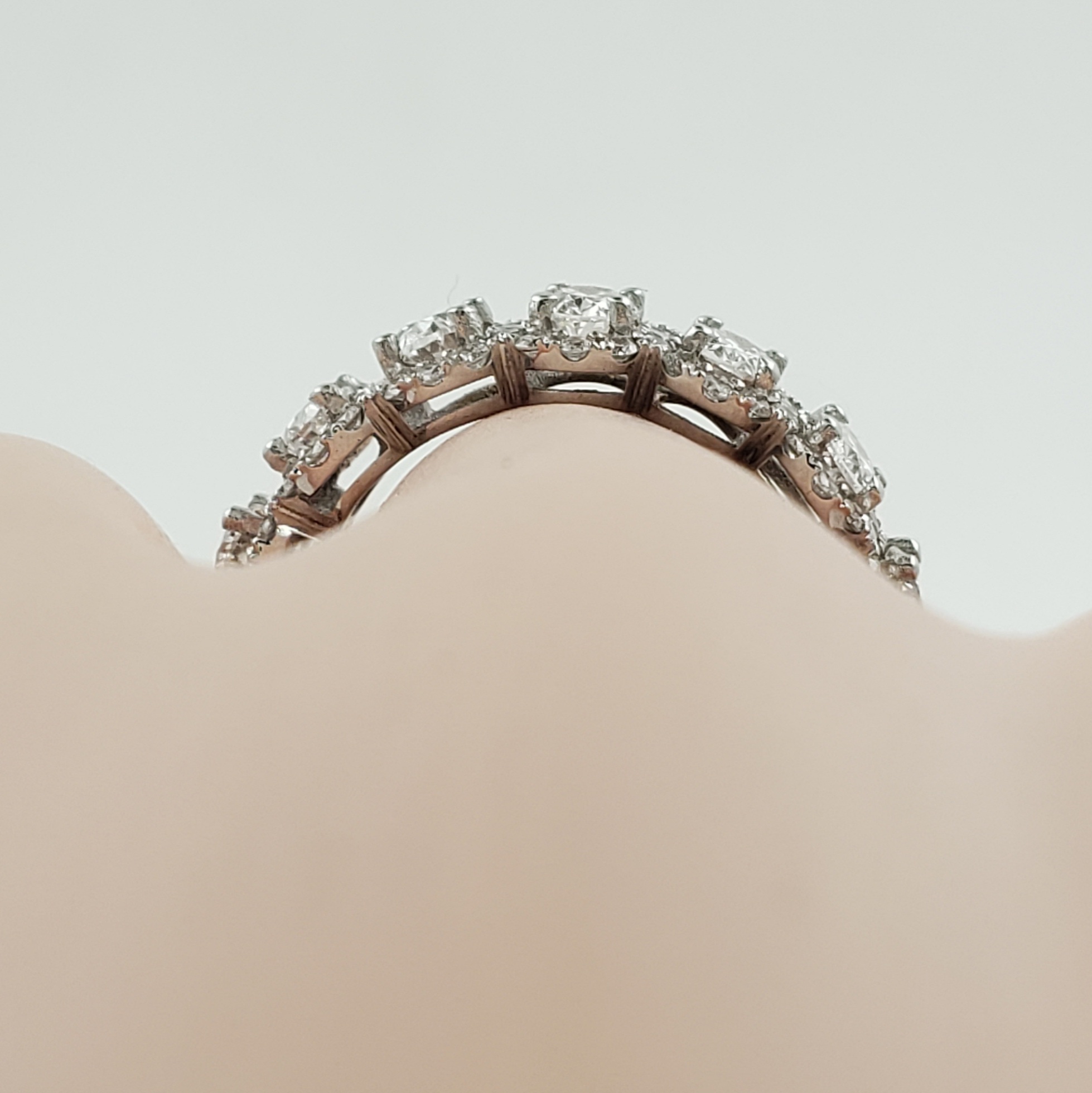 Oval Shape Eternity Band with Halo